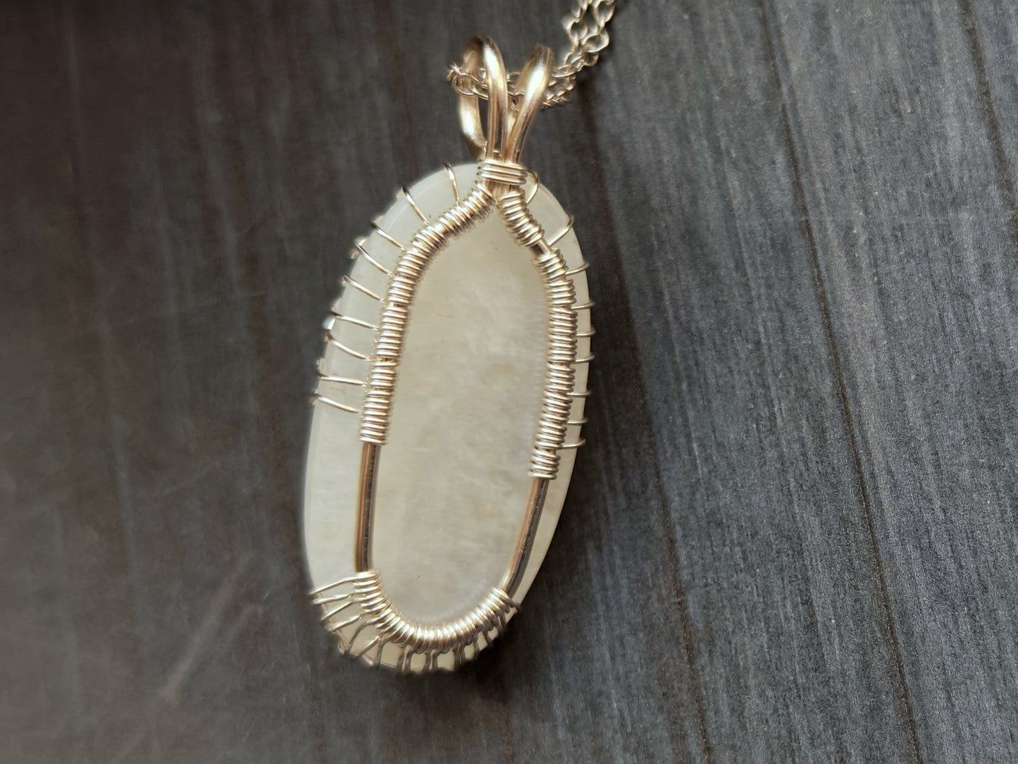Tree pendant with a moonstone gemstone