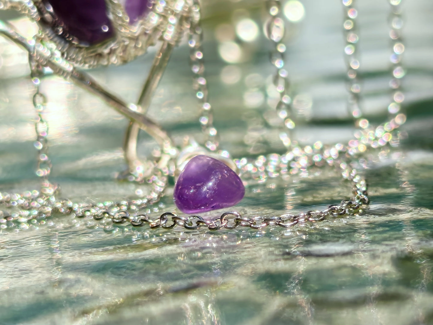 Tree arm ring with amethyst gemstones
