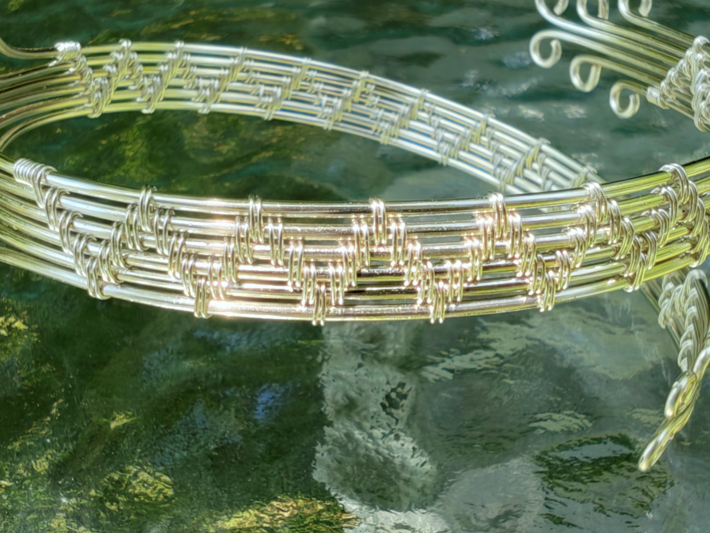 Tree arm ring with a moonstone gemstone
