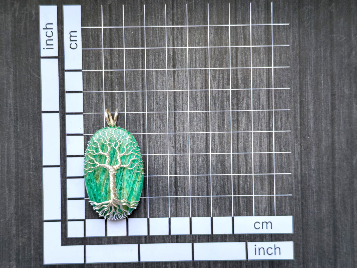 Tree pendant with an amazonite gemstone