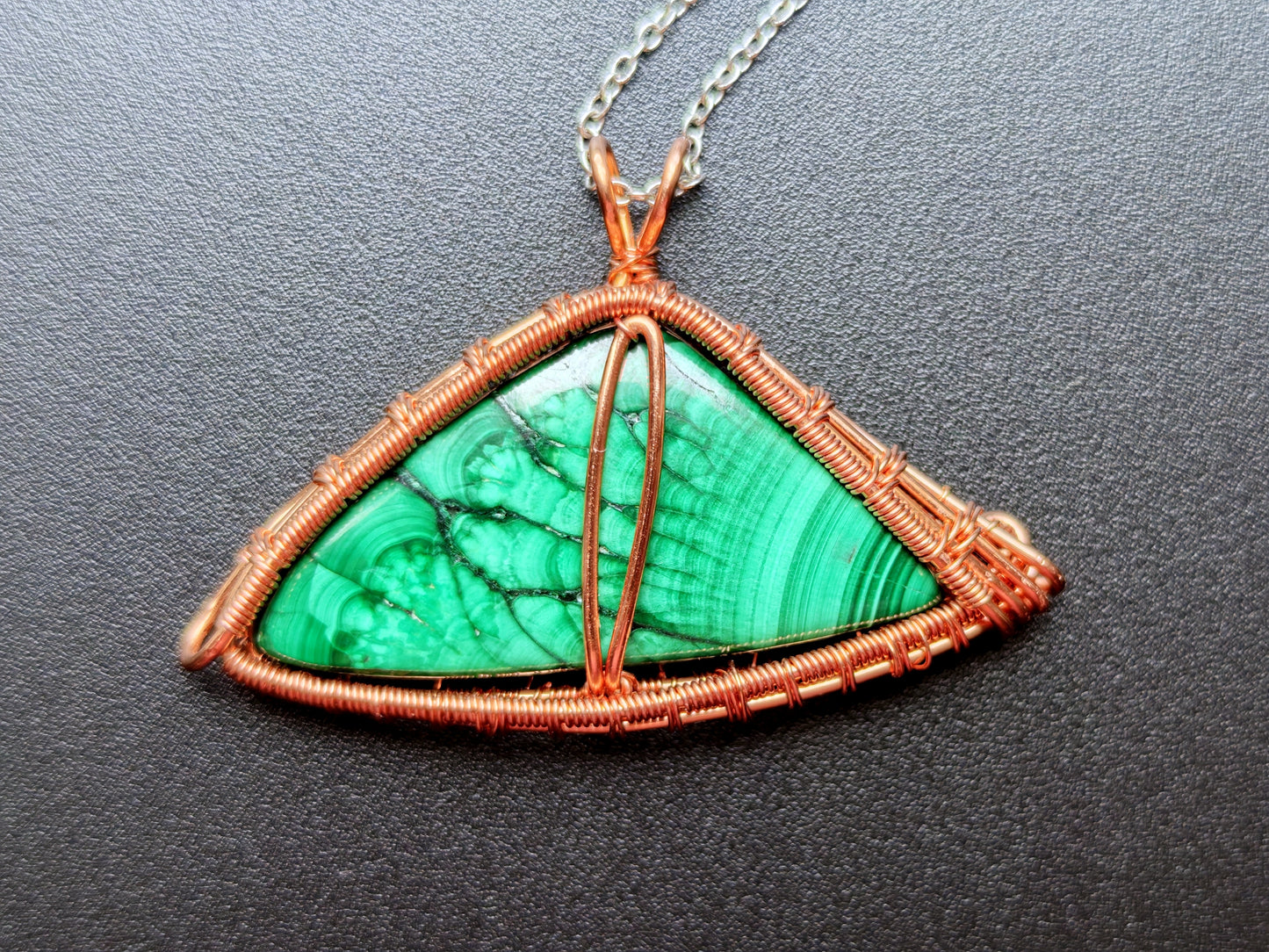 Dragon's eye pendant with a malachite moonstone