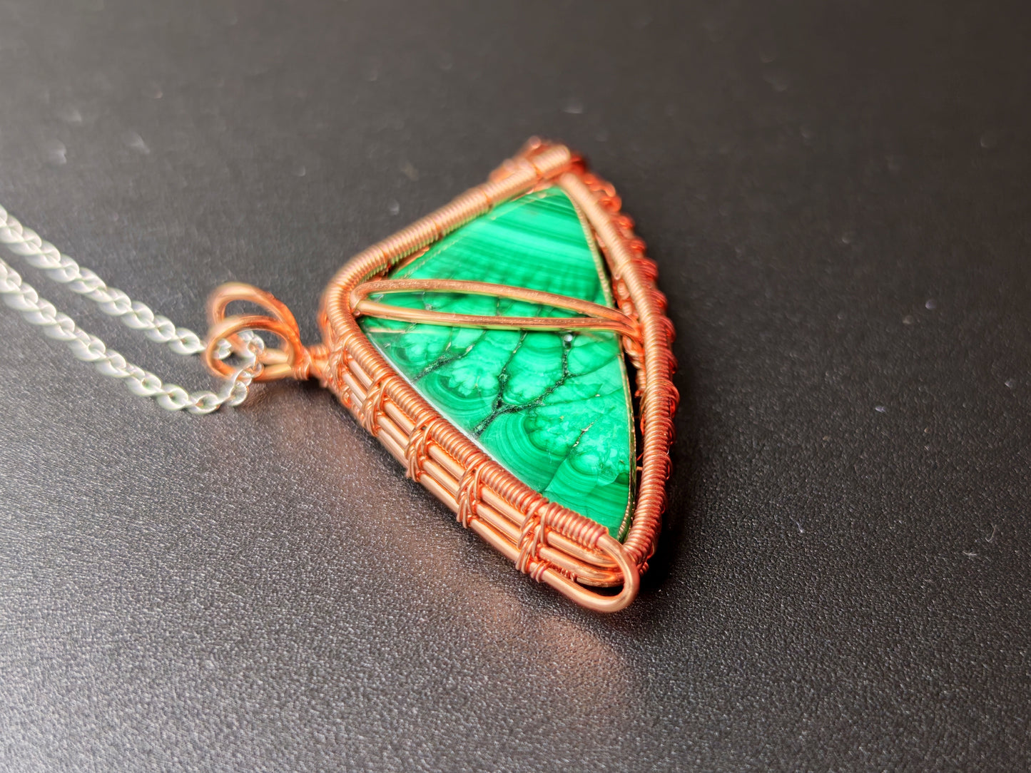 Dragon's eye pendant with a malachite moonstone