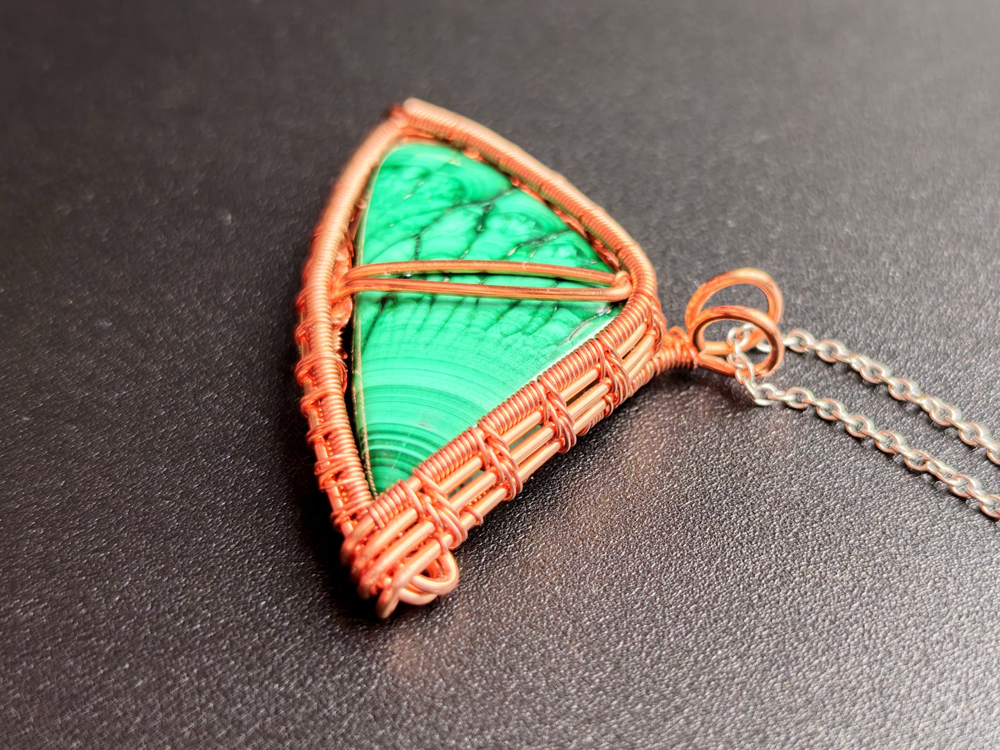 Dragon's eye pendant with a malachite moonstone