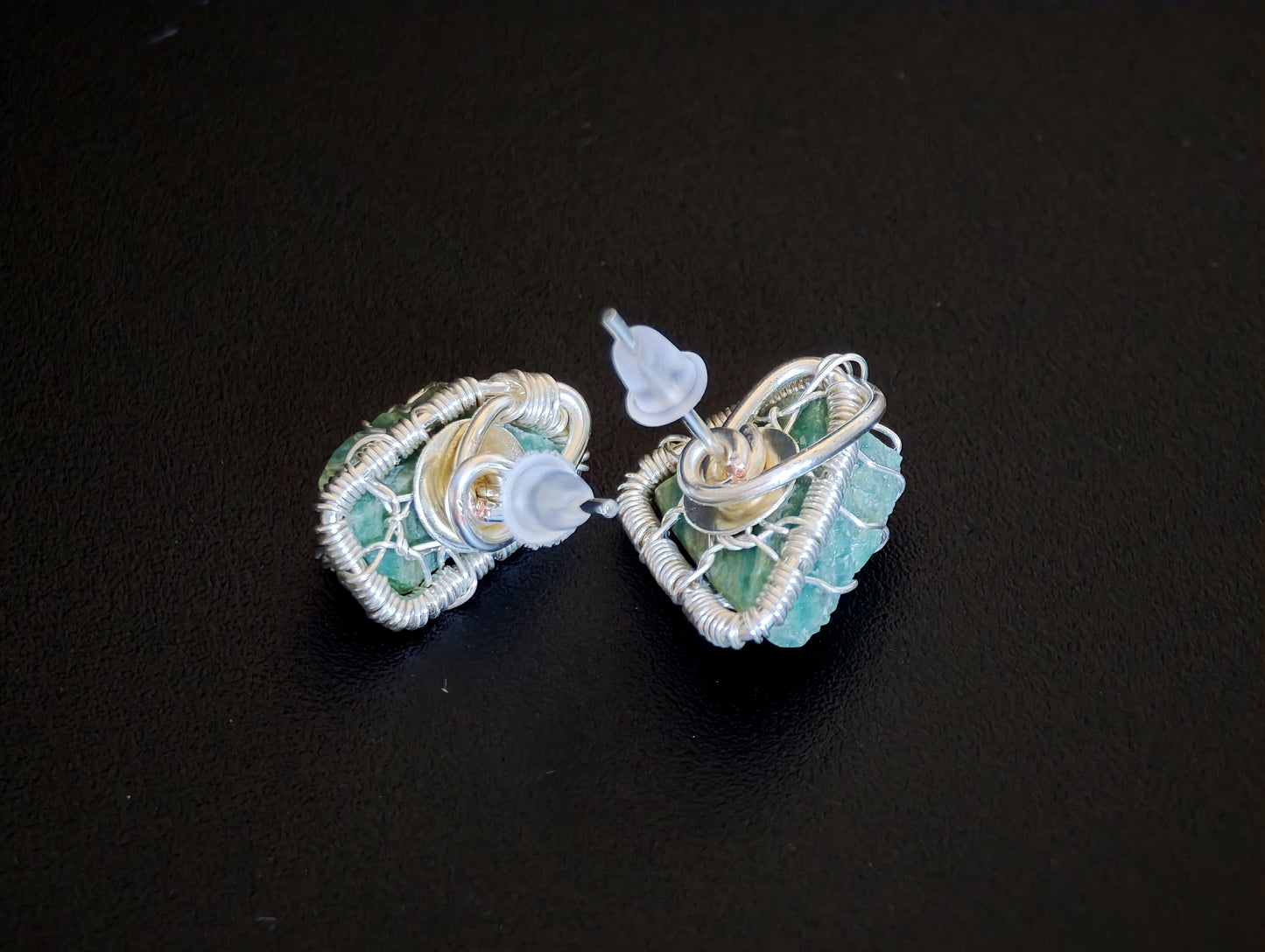 Shattered Amazonite tree jewelry set – Pendant & Earrings