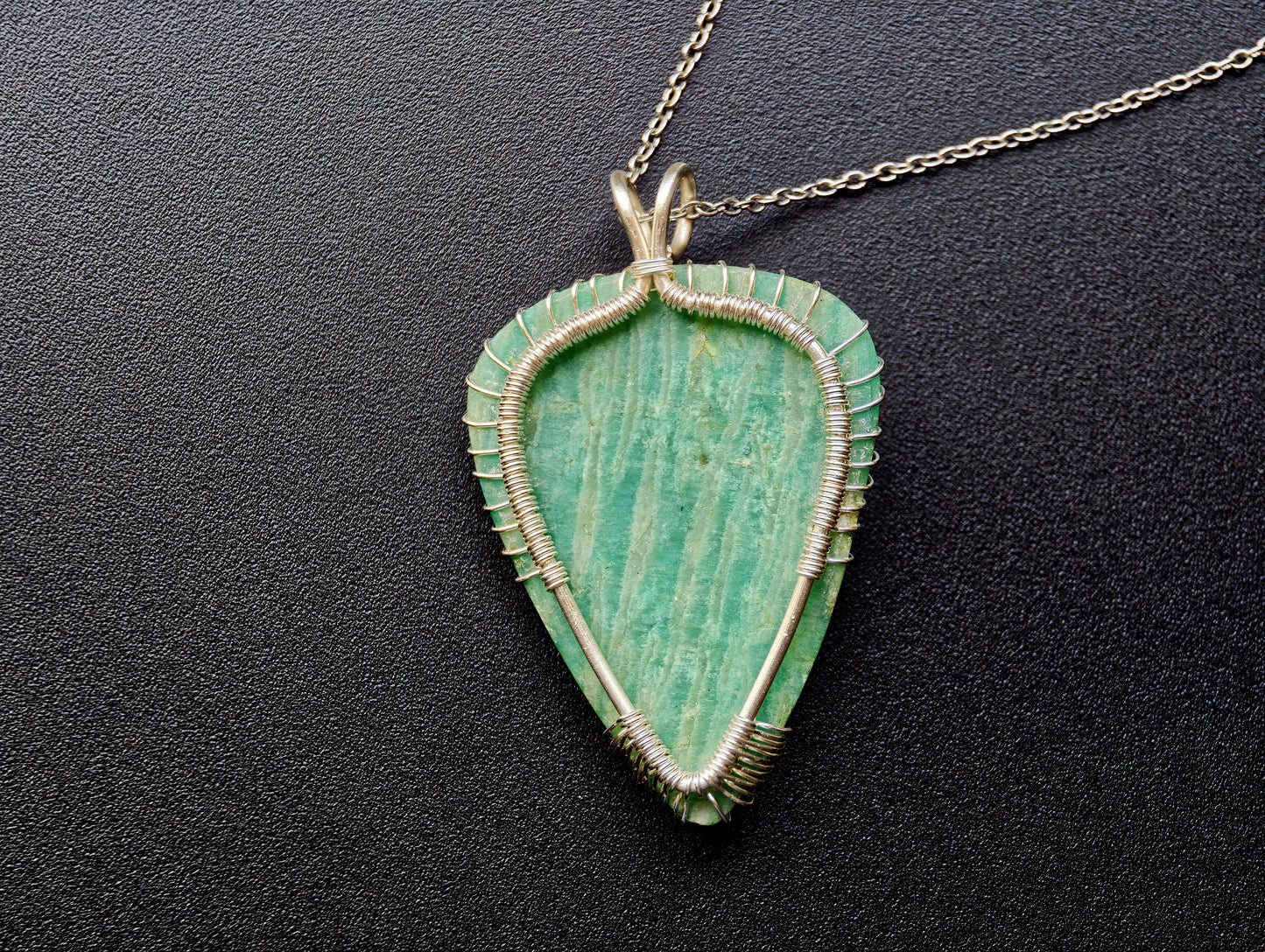 Tree pendant with an amazonite gemstone