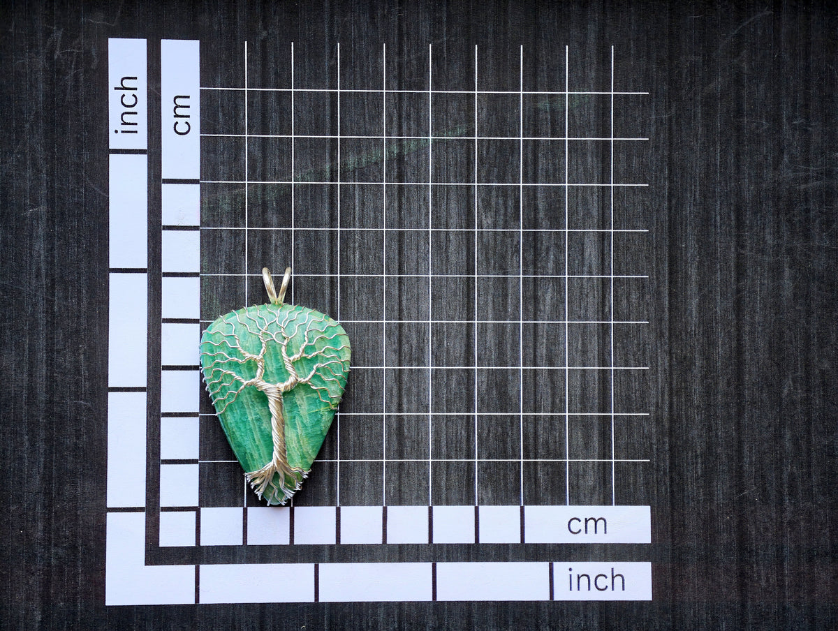 Tree pendant with an amazonite gemstone