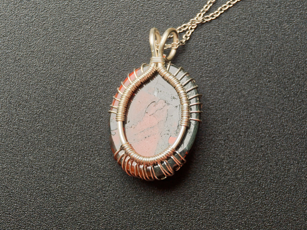 Tree pendant with a bloodstone gemstone