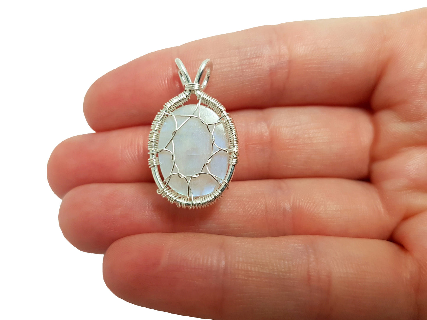 Tree pendant with a moonstone gemstone