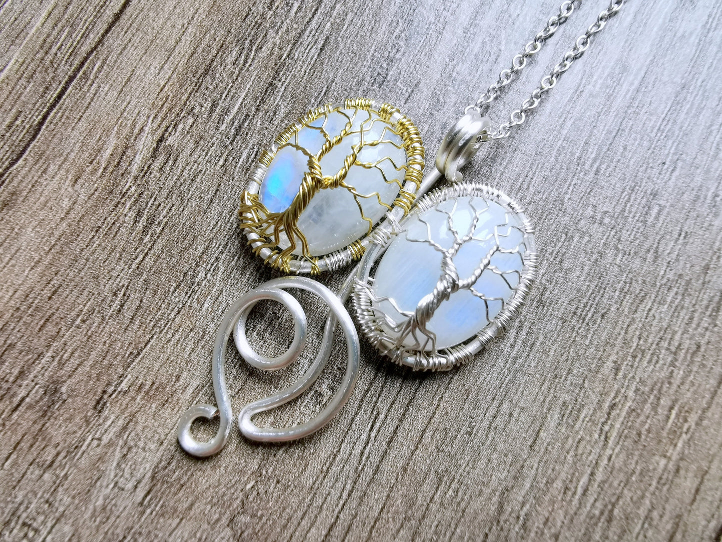 Fantasy inspired pendant with two moonstones