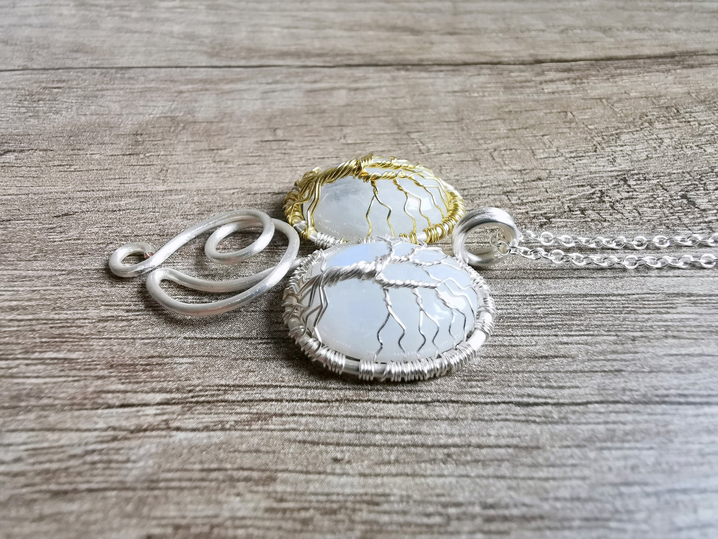 Fantasy inspired pendant with two moonstones