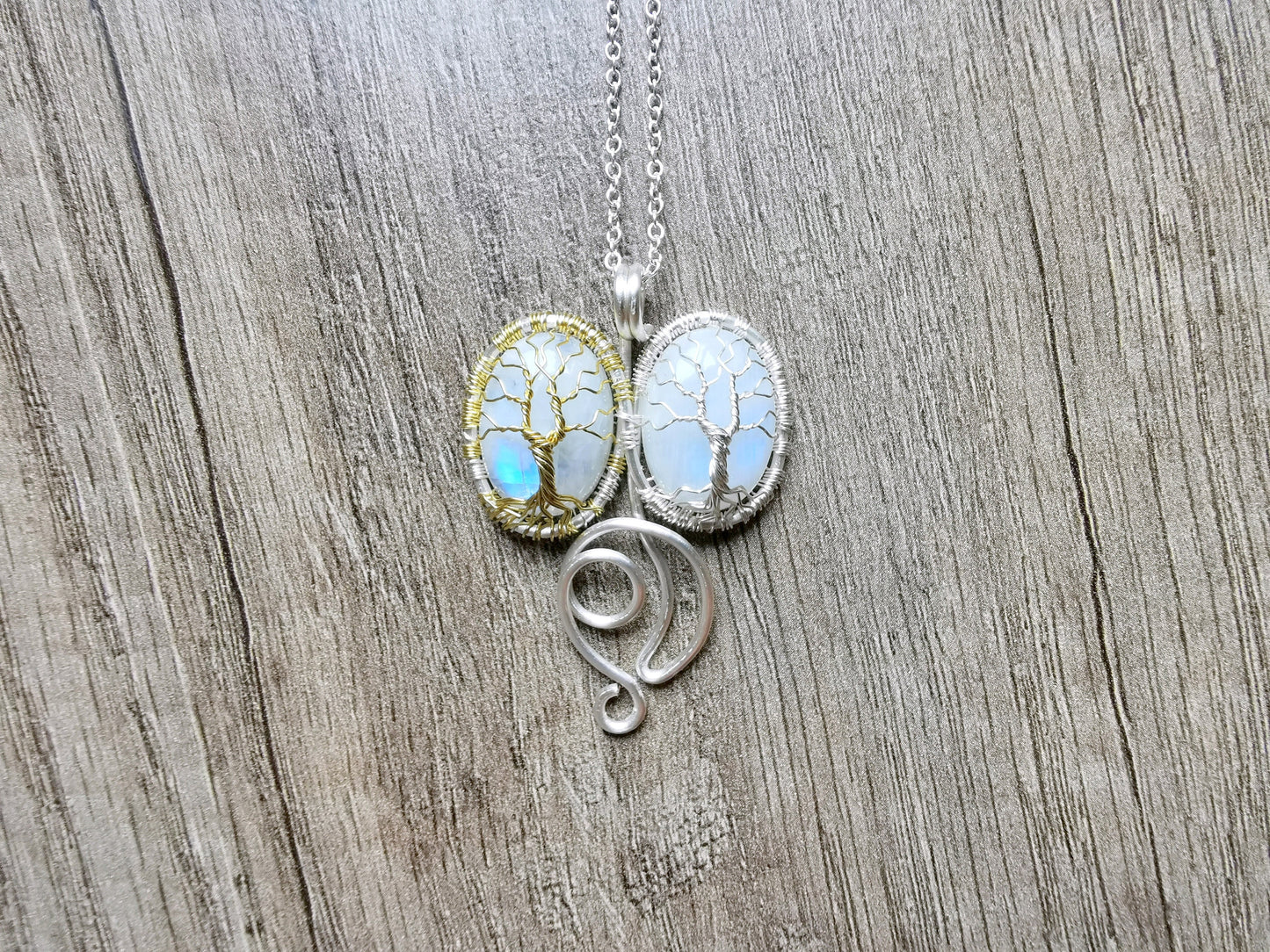Fantasy inspired pendant with two moonstones