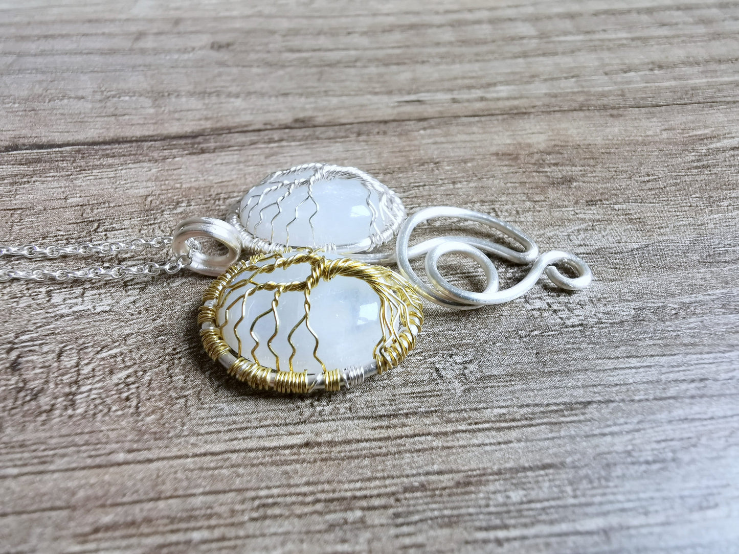 Fantasy inspired pendant with two moonstones
