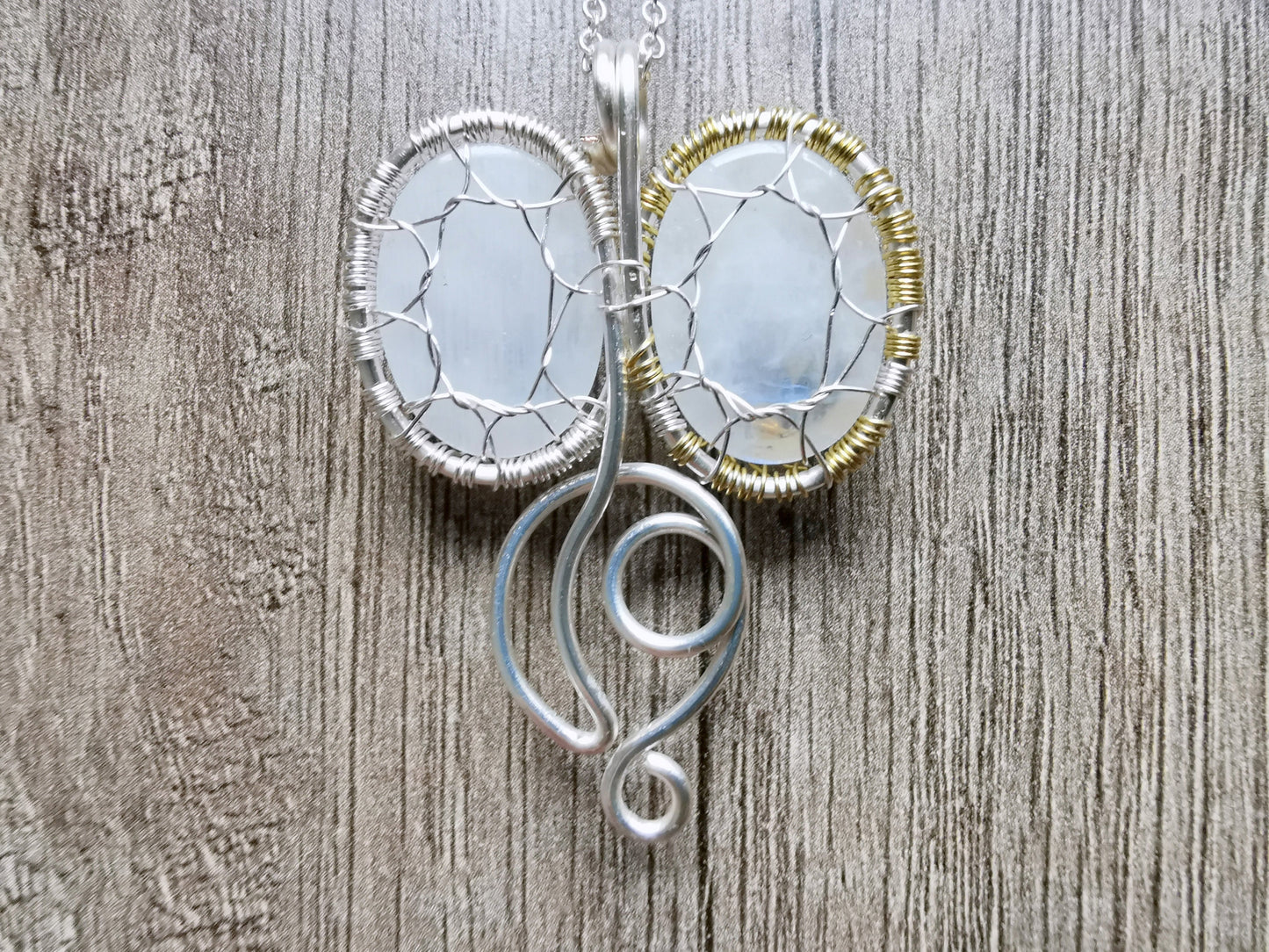 Fantasy inspired pendant with two moonstones