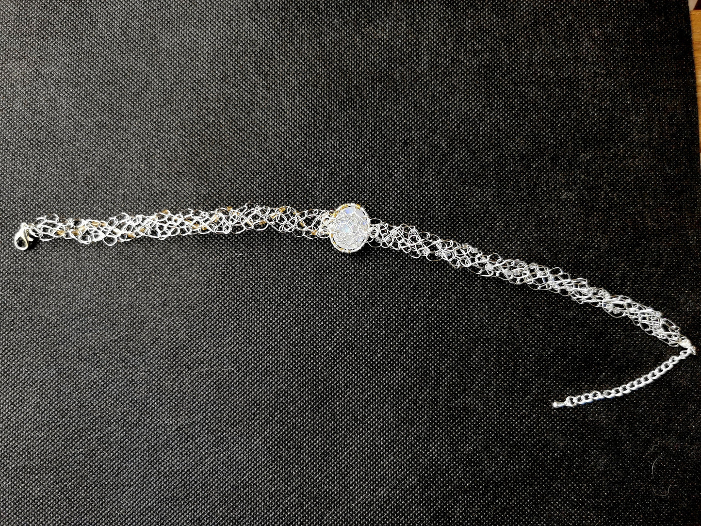 Fantasy inspired wire crochet necklace: The Two Trees