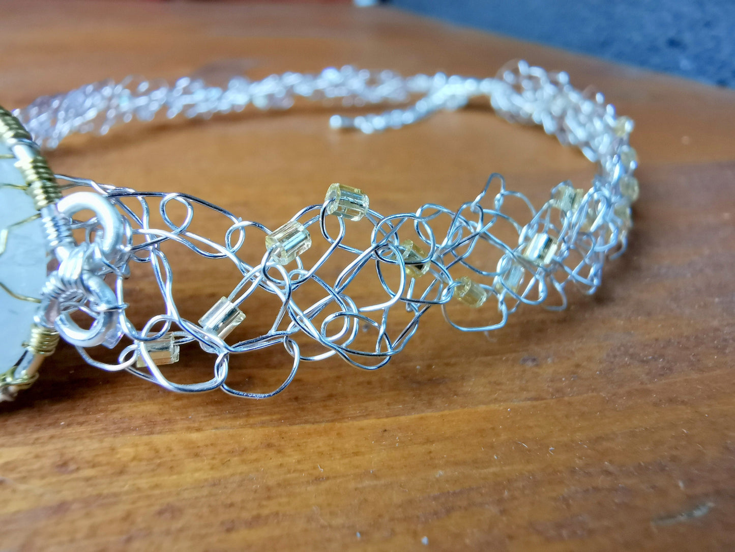 Fantasy inspired wire crochet necklace: The Two Trees