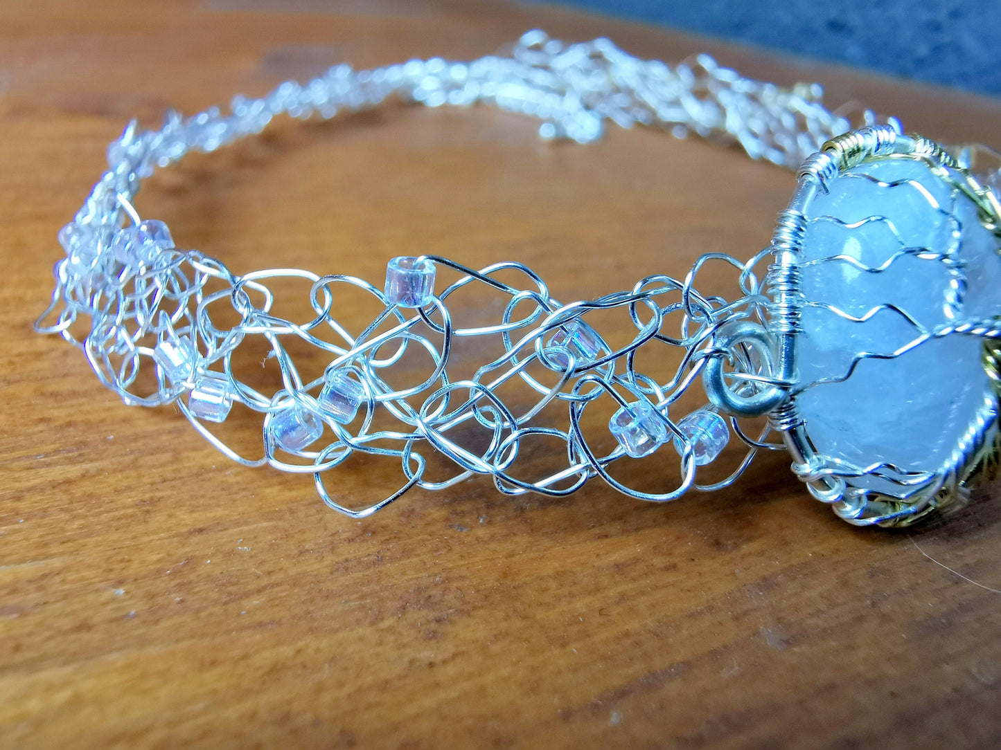 Fantasy inspired wire crochet necklace: The Two Trees