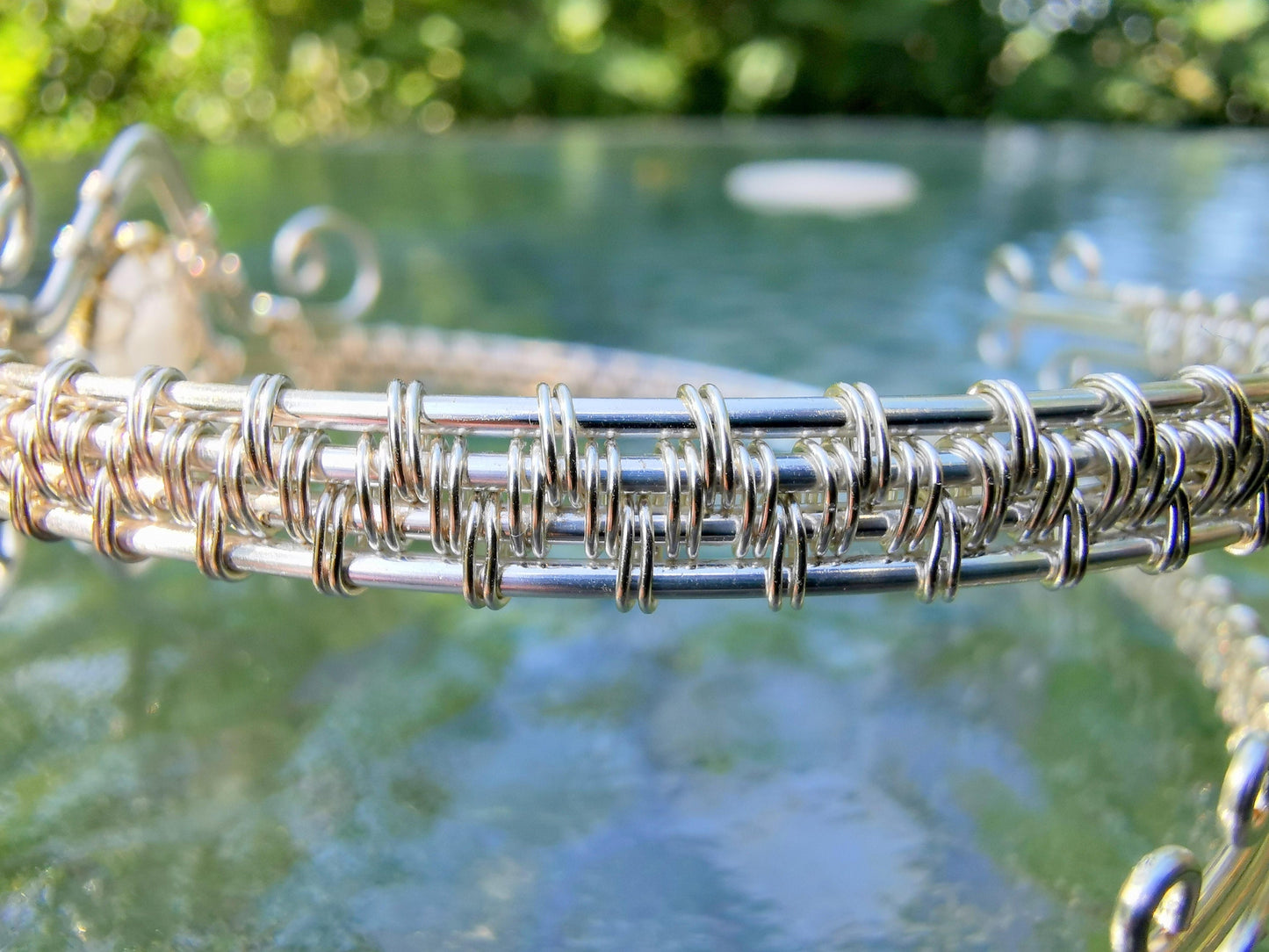 Fantasy inspired arm ring with a moonstone gemstone