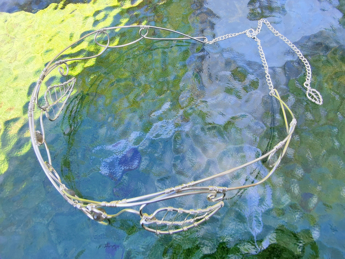 Elven crown with labradorite gemstones