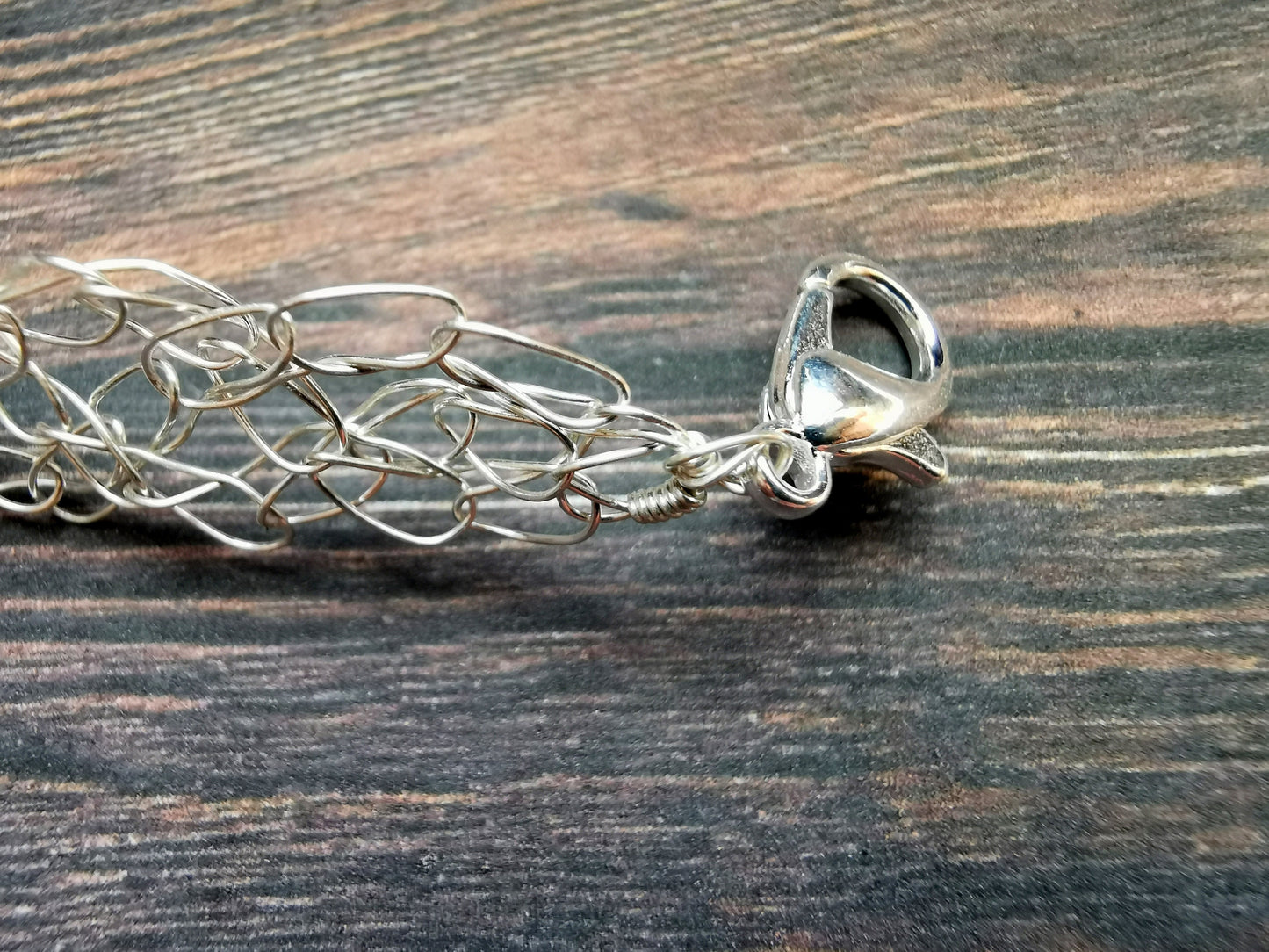 Wire crochet choker with a moonstone