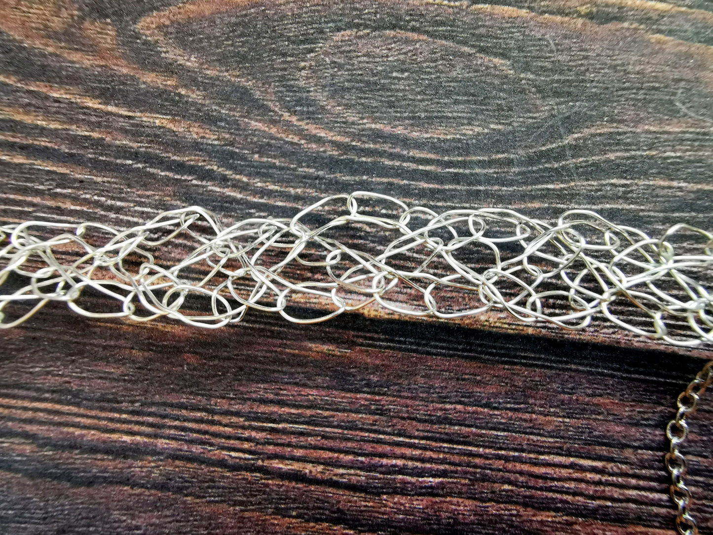 Wire crochet choker with a moonstone