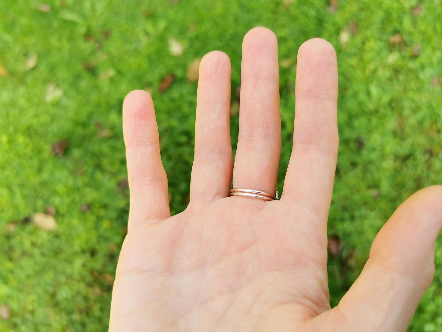 Leaf ring with a blue opal gemstone