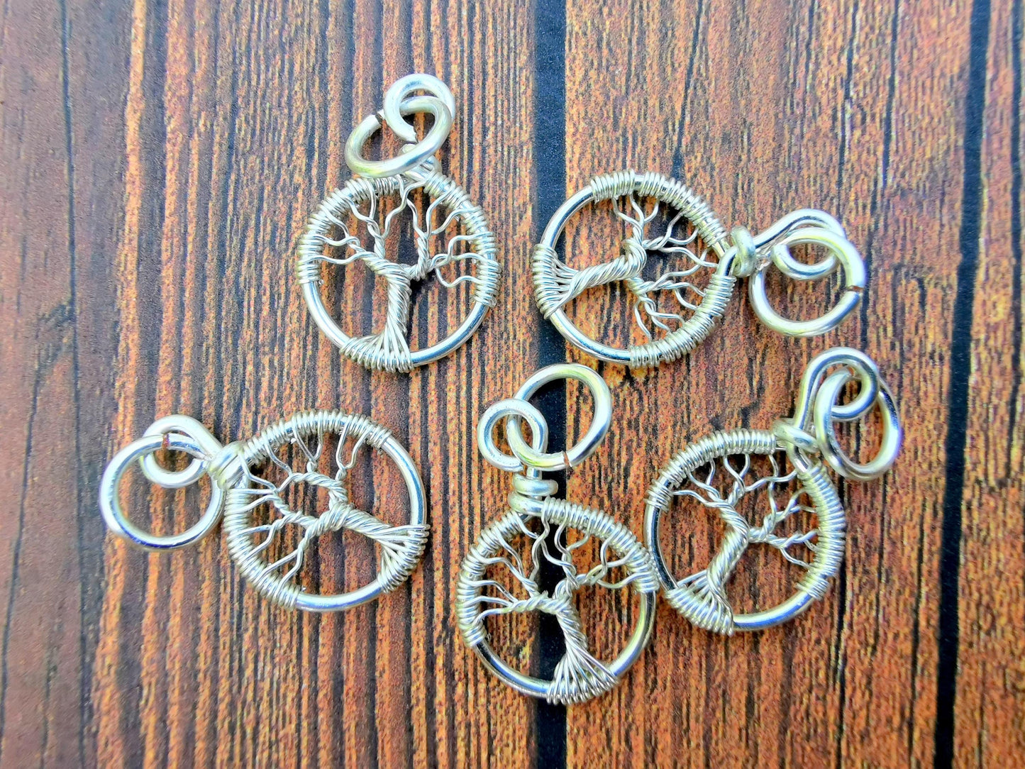 Wire-wrapped Tree charm pendant - Small pendant - 1 pc / 5 pcs / 10 pcs / 20 pcs / 50 pcs / 100 pcs