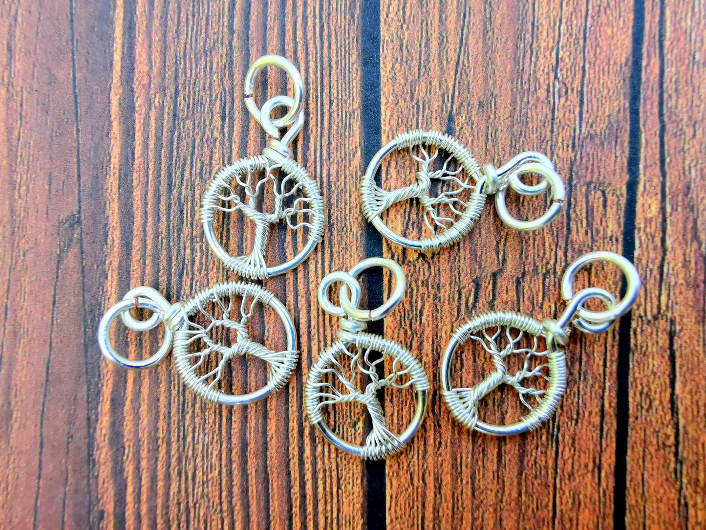 Wire-wrapped Tree charm pendant - Small pendant - 1 pc / 5 pcs / 10 pcs / 20 pcs / 50 pcs / 100 pcs