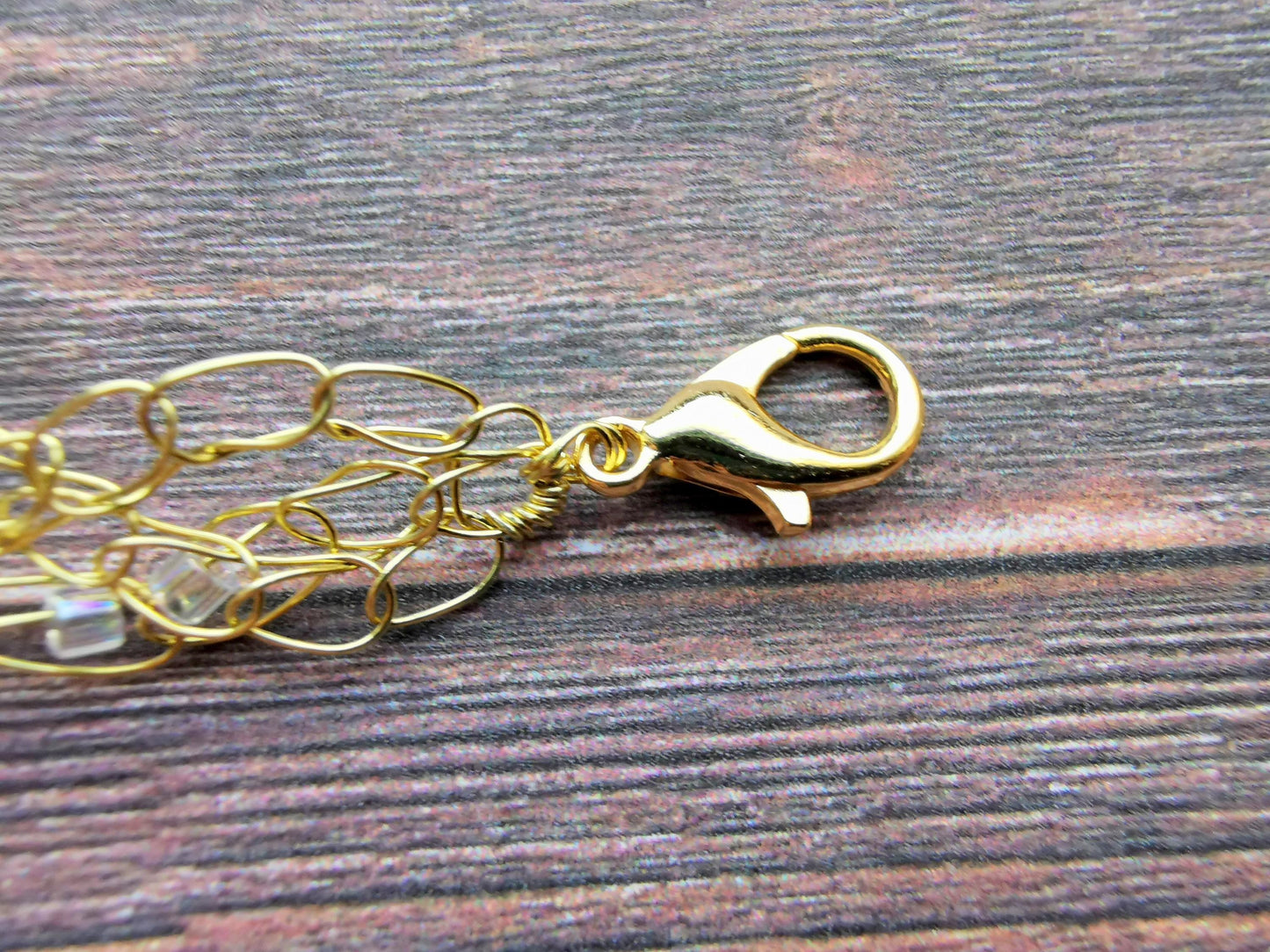 Wire crochet choker with a moonstone