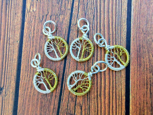 Wire-wrapped Tree charm pendant - Two Trees - Small pendant - 1 pc / 5 pcs / 10 pcs / 20 pcs / 50 pcs / 100 pcs