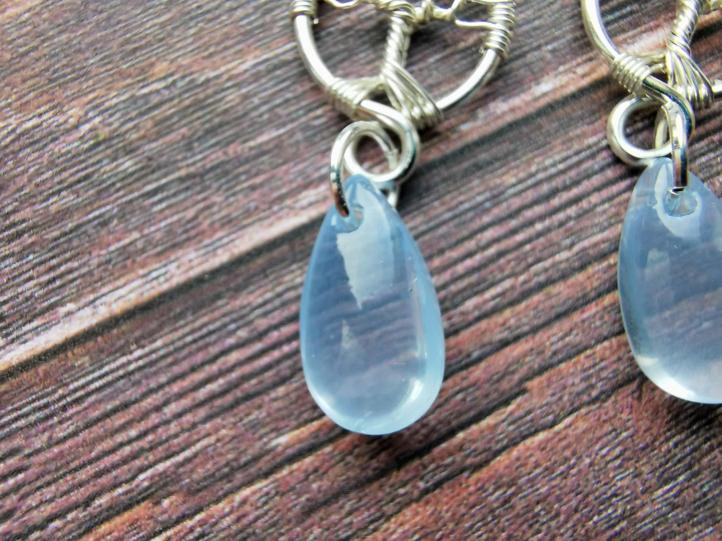 Tree earrings with glass cabochons