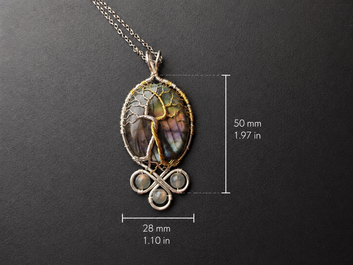 Fantasy inspired pendant: The Two Trees